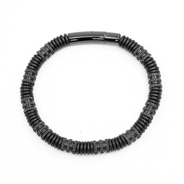 Black silicon with Textured Spacer bracelet