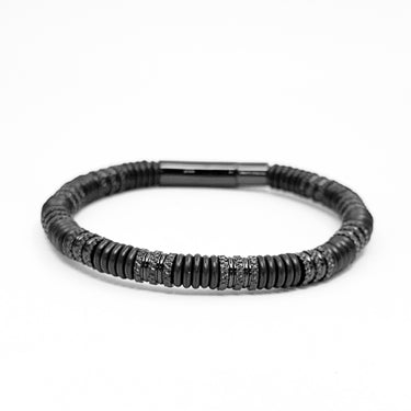 Black silicon with Textured Spacer bracelet