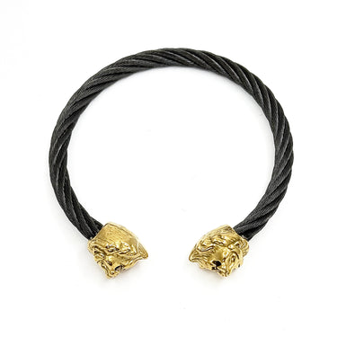 Lion Head cuff Bracelet in Two tone finish