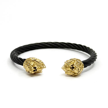 Lion Head cuff Bracelet in Two tone finish
