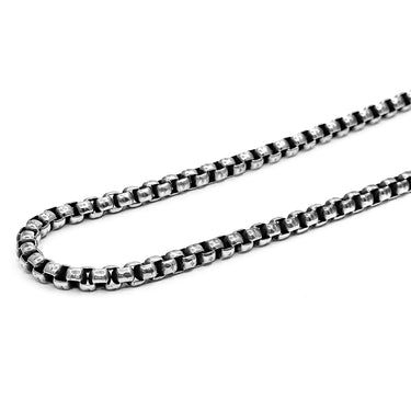 Thick Box Chain & Bracelet combo in Oxidized finish
