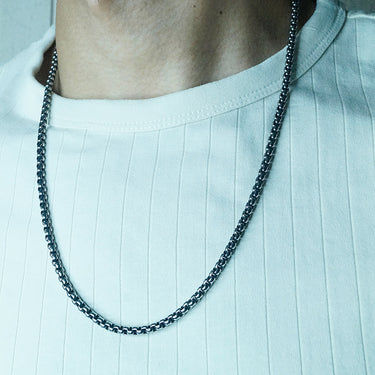 Box Chain & Bracelet combo in Oxidized finish