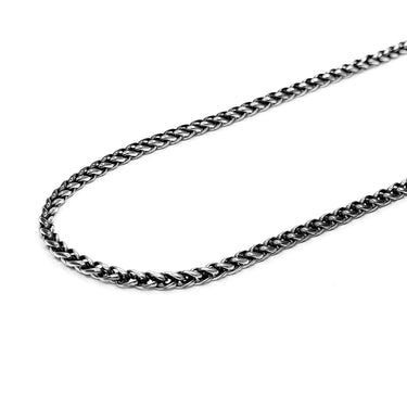 Minimal Braided Chain & Bracelet combo in Oxidized finish