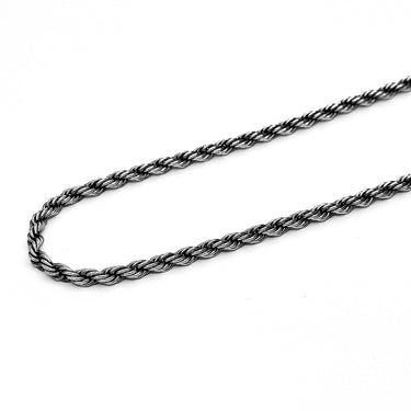 Twisted rope Chain & Bracelet combo in Oxidized finish