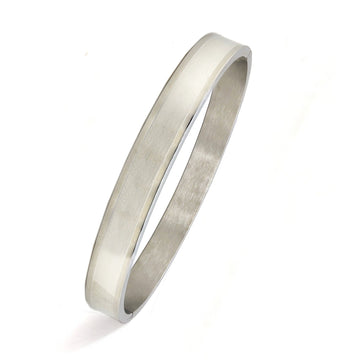 Plane silver Stainless steel cuff bangle