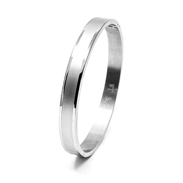 Plain silver Stainless steel cuff bracelet