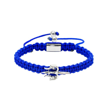 Mighty Trishul Bracelet in Royal Blue Macramé Threading