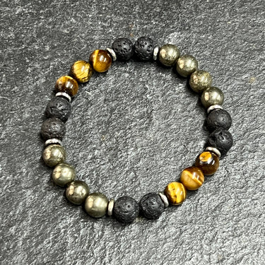 Multi Gemstone 8mm link Bracelet with SS Stoppers.