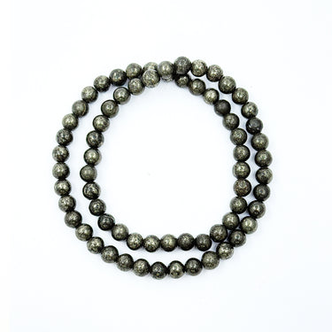 Money magnet Pyrite stone Two Layer Wrap Bracelet