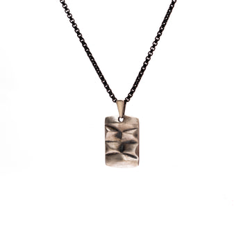 Facet Tag pendant in Oxidized 925 Sterling silver