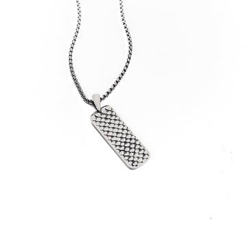 Dragon scale Tag Pendant in 925 Sterling silver