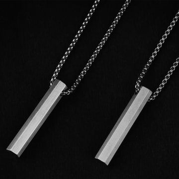 Mens Engravable Solid Bar pendant in Stainless steel