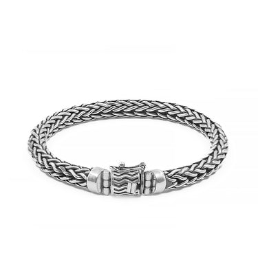 The Zardozi Men's 925 Sterling Silver Woven Bracelet