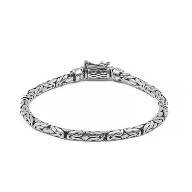 Benaras Weave - Oxidized Sterling Silver Men's Bracelet