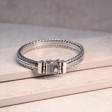 Foxtail Duo - Men's Woven Sterling Silver Bracelet