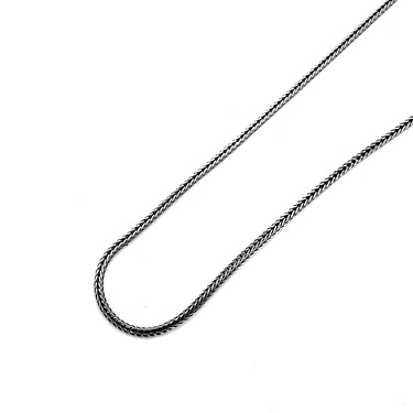2 mm Foxtail chain in oxidized Sterling silver