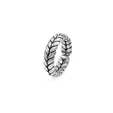 The Herringbone Weave - Sterling Silver Men's Ring