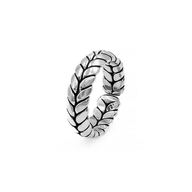 The Herringbone Weave - Sterling Silver Men's Ring