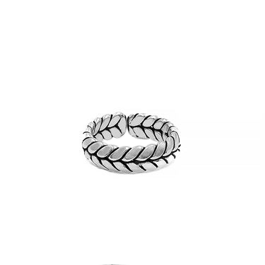 The Herringbone Weave - Sterling Silver Men's Ring