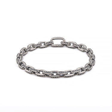 Pharoah - Sterling Silver Matte Finish Link Bracelet For Men