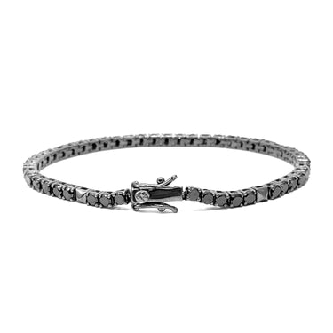 Black CZ Tennis bracelet 925 Sterling Silver