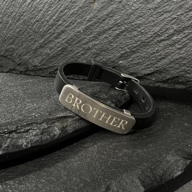 Men's Engravable Rubber Belt Bracelet