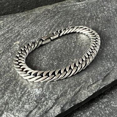 Men's oxidized Cuban chain Bracelet