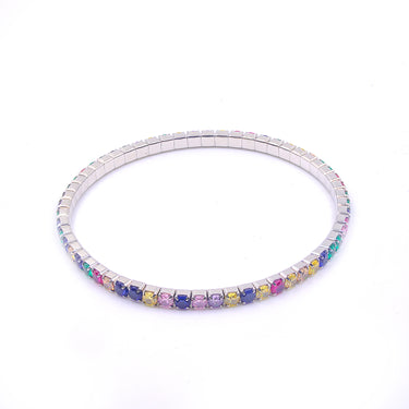 Stretchable Tennis bracelet in Rainbow diamond