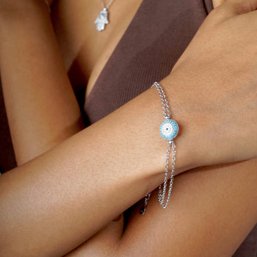Evil eye stone bracelet