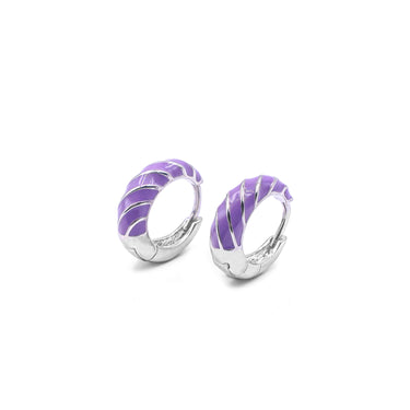 Purple  Enamel Bali Earrings