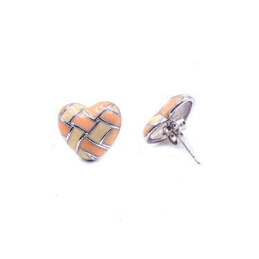Enamel Heart stud earrings