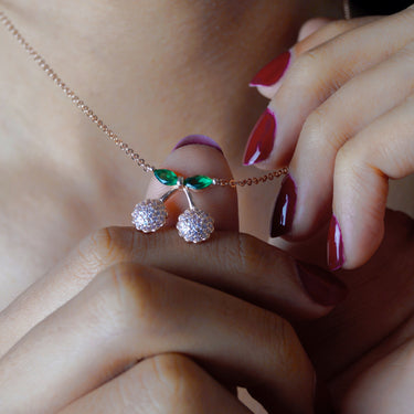 Cherry pop diamond chain in Rose gold finish
