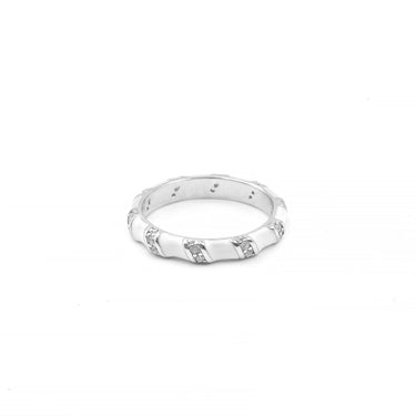 White enamel Diamond band