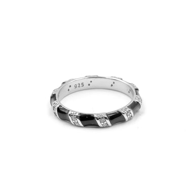 Black enamel Diamond band