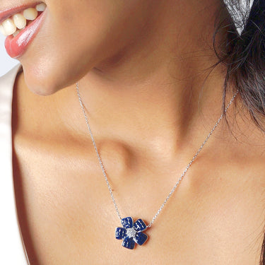 Floral Sapphire earings pendant Set