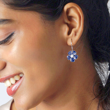 Floral Sapphire earings pendant Set