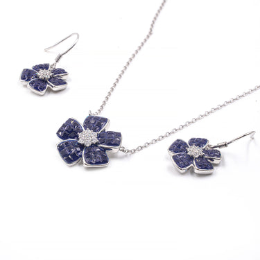 Floral Sapphire earings pendant Set