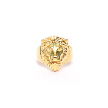 Poised Royal Lion Ring In Gold finish