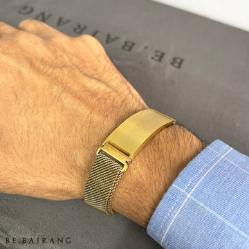 Mesh belt Metal bracelet in Gold finsih