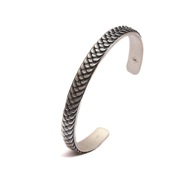 Scales of Dragon  Cuff Bracelet in 925 Sterling silver