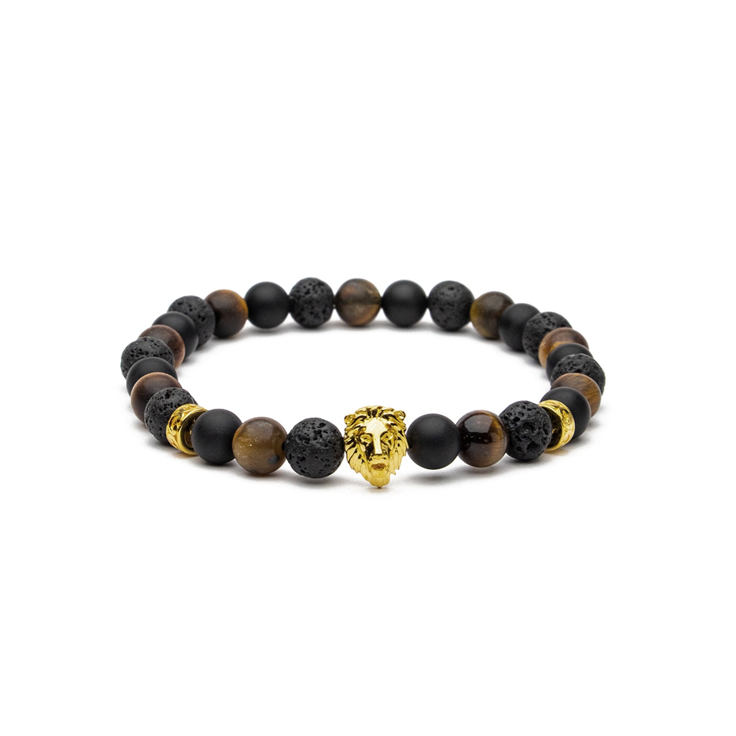 Lion Head Bracelet with Tribal Stoppers