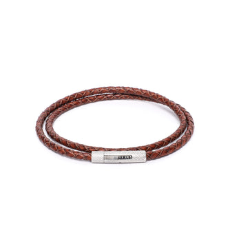 4mm Double Wrap Bracelet in Genuine Brown Leather