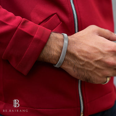 Mesh patterned Cuff Silver finish