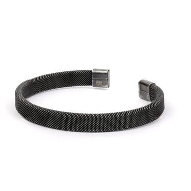 Mesh patterned Cuff in Brushed Black finish