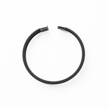 Mesh patterned Cuff in Brushed Black finish