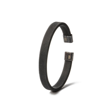 Mesh patterned Cuff in Brushed Black finish