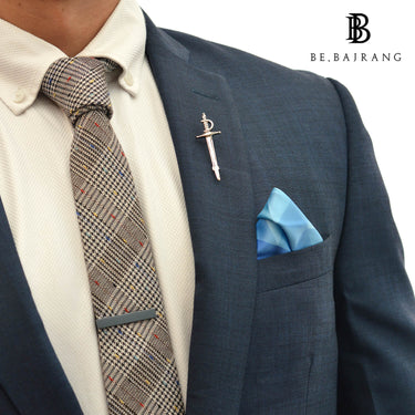 Monochrome Blue Checks Pocket Square