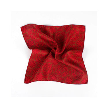 Opulent Two Tone Pocket Square, Deep Red