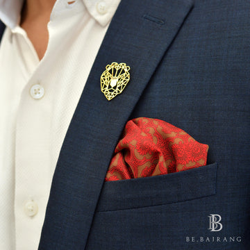 Opulent Two Tone Pocket Square, Deep Red
