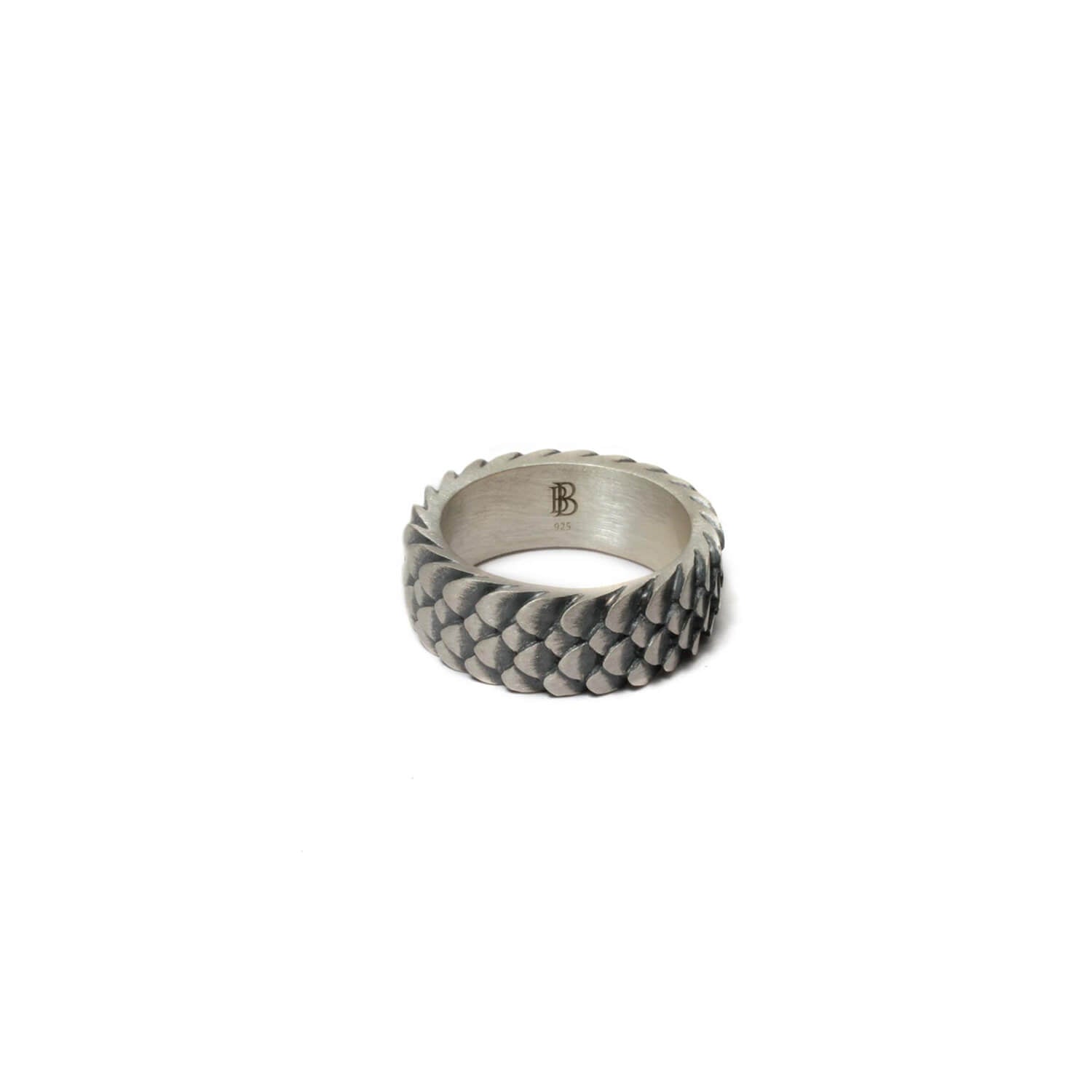 Dragon scales  Ring in oxidized 925 Sterling Silver